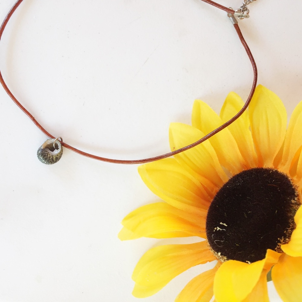 Leather Shell Necklace